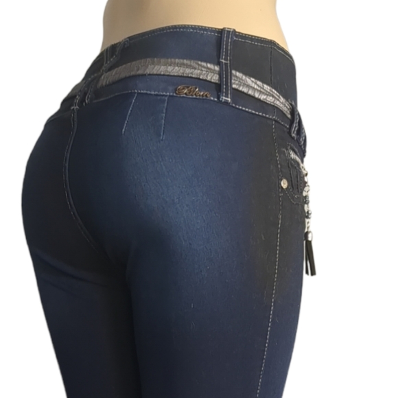 *NEW* Authentic Colombian But Lifting High Rise Skinny Wash jeans Size 12 - Picture 6 of 11